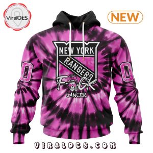 NHL New York Rangers Special Pink F!ck Cancer Design Hoodie