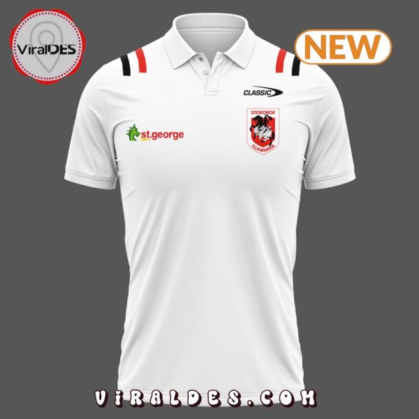 Men’s St. George Illawarra Dragons White Polo Shirt