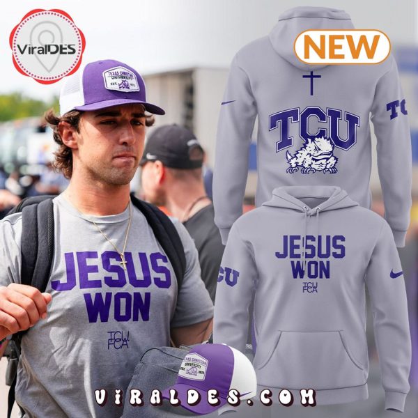 Men’s TCU Football Jesus Won Grey Hoodie