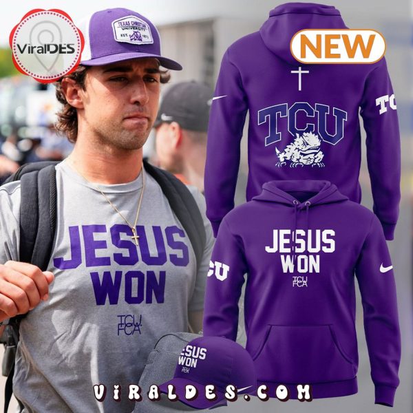 Men’s TCU Football Jesus Won Purple Hoodie