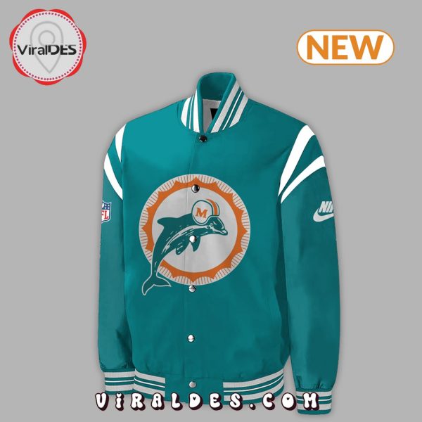 Miami Dolphins Throwback Baseball Jacket