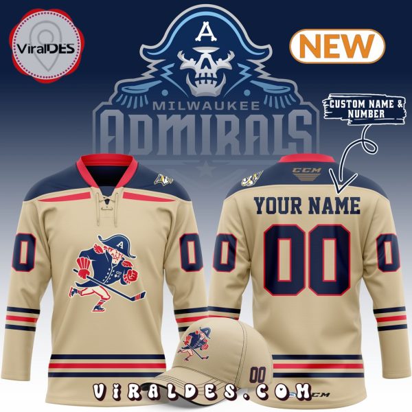 Milwaukee Admirals Custom Name Number Hockey Jersey