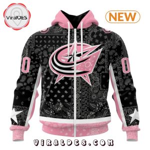 NHL Columbus Blue Jackets Special Pink Paisley Design Hoodie