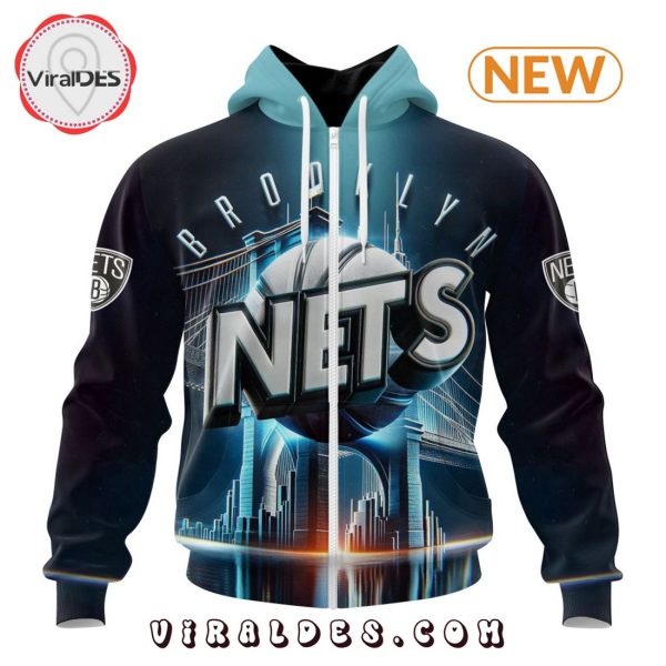 NBA Brooklyn Nets Special Realistic Team Logo Hoodie