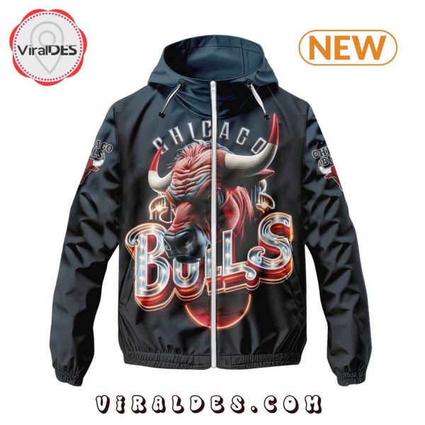 NBA Chicago Bulls Realistic Team Logo Design Windbreaker Jacket