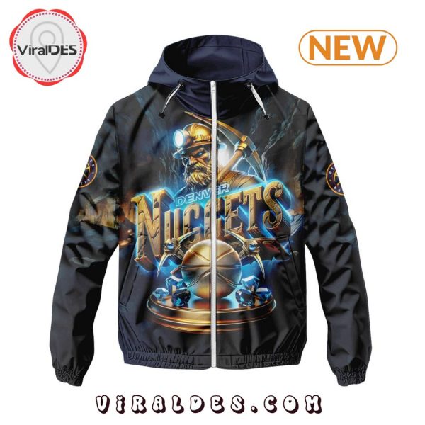 NBA Denver Nuggets Realistic Team Logo Design Windbreaker Jacket