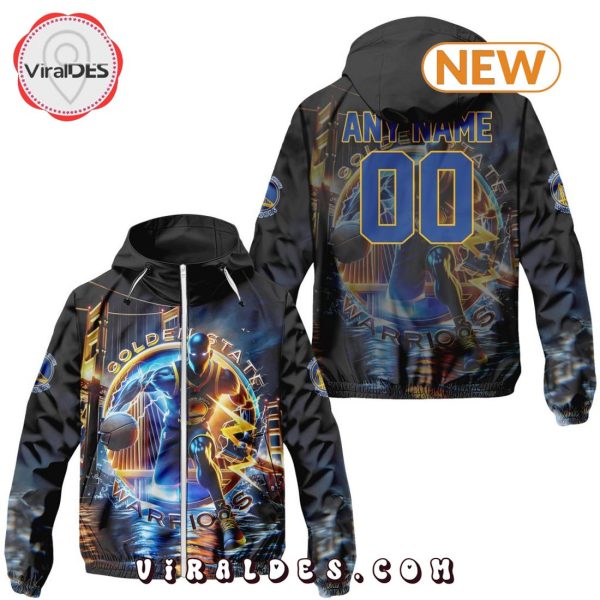 NBA Golden State Warriors Realistic Team Logo Design Windbreaker Jacket