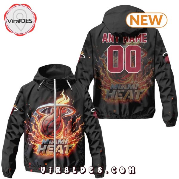 NBA Miami Heat Realistic Team Logo Design Windbreaker Jacket