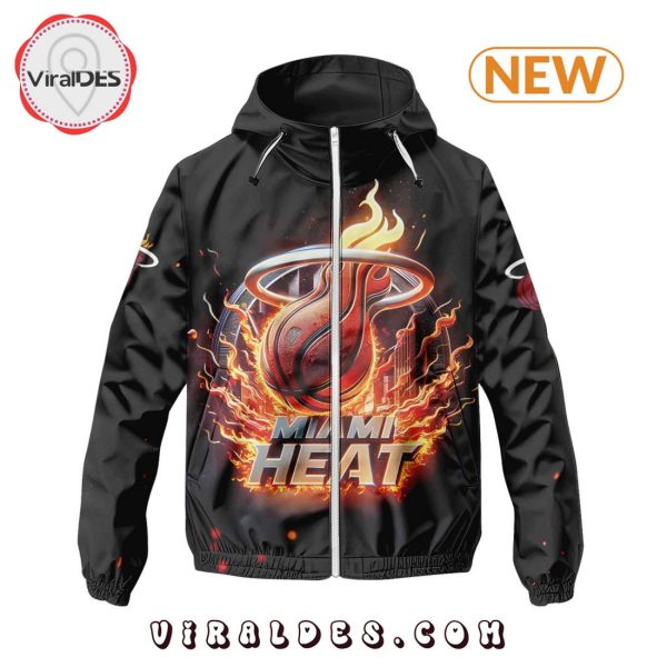 NBA Miami Heat Realistic Team Logo Design Windbreaker Jacket