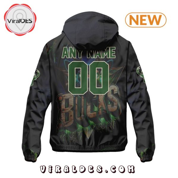 NBA Milwaukee Bucks Realistic Team Logo Design Windbreaker Jacket