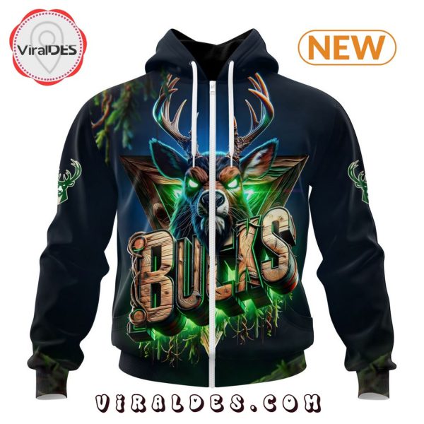 NBA Milwaukee Bucks Special Realistic Team Logo Hoodie