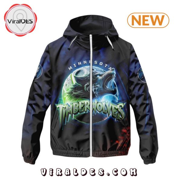 NBA Minnesota Timberwolves Realistic Team Logo Design Windbreaker Jacket