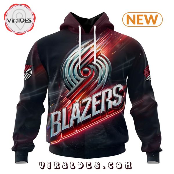 NBA Portland Trail Blazers Special Realistic Team Logo Hoodie