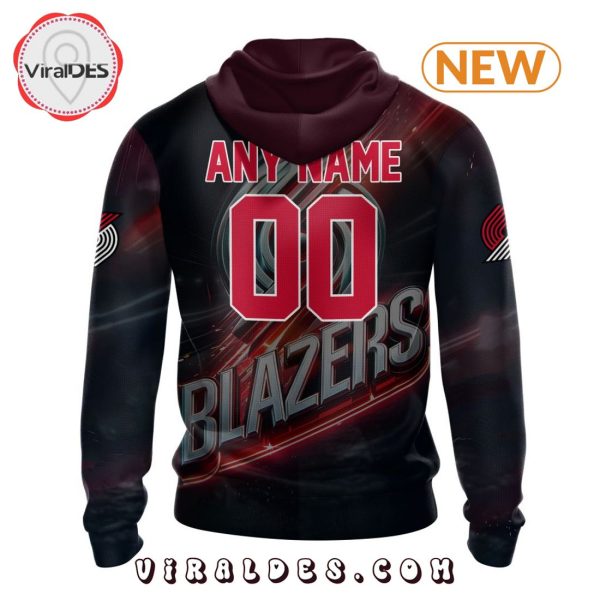 NBA Portland Trail Blazers Special Realistic Team Logo Hoodie