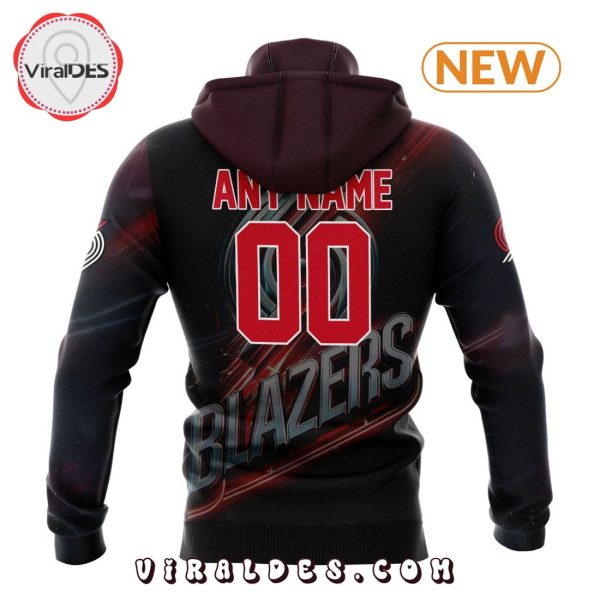 NBA Portland Trail Blazers Special Realistic Team Logo Hoodie