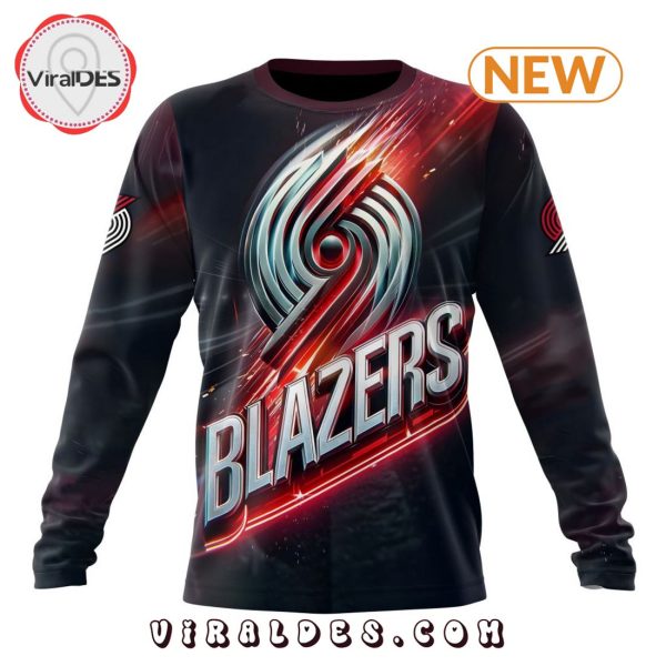 NBA Portland Trail Blazers Special Realistic Team Logo Hoodie