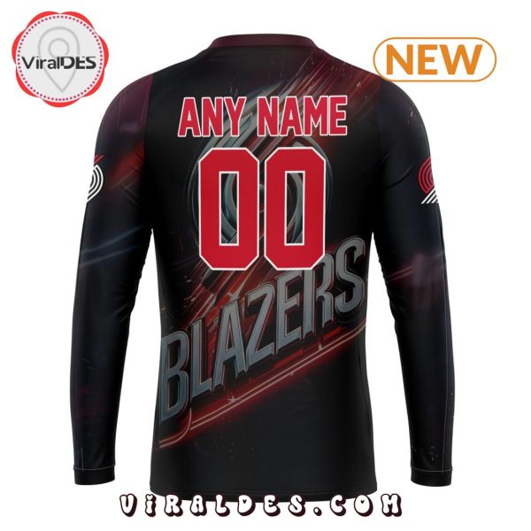 NBA Portland Trail Blazers Special Realistic Team Logo Hoodie