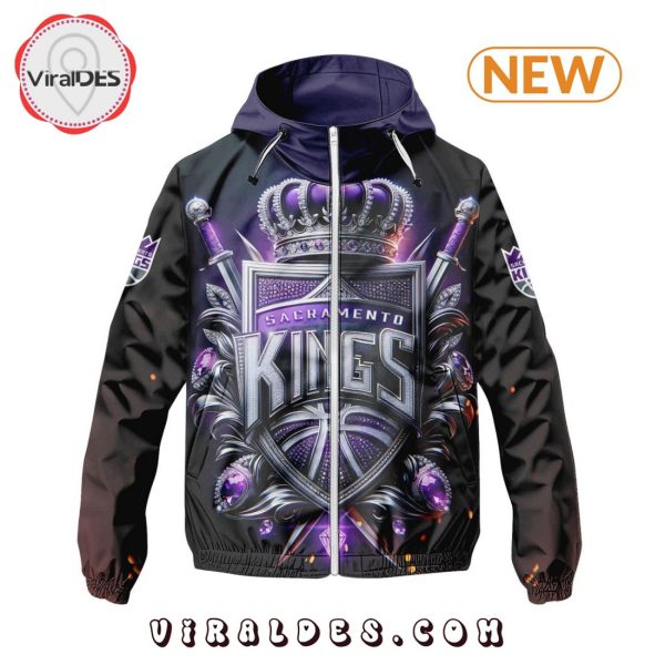 NBA Sacramento Kings Realistic Team Logo Design Windbreaker Jacket