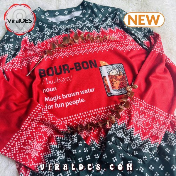 New 2024 Bourbon Noun Ugly Christmas Sweater