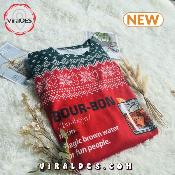 New 2024 Bourbon Noun Ugly Christmas Sweater