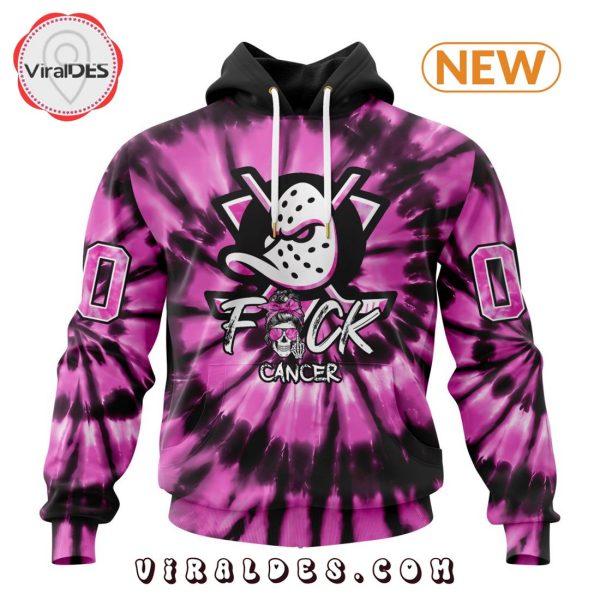 NHL Anaheim Ducks Special Pink F!ck Cancer Design Hoodie