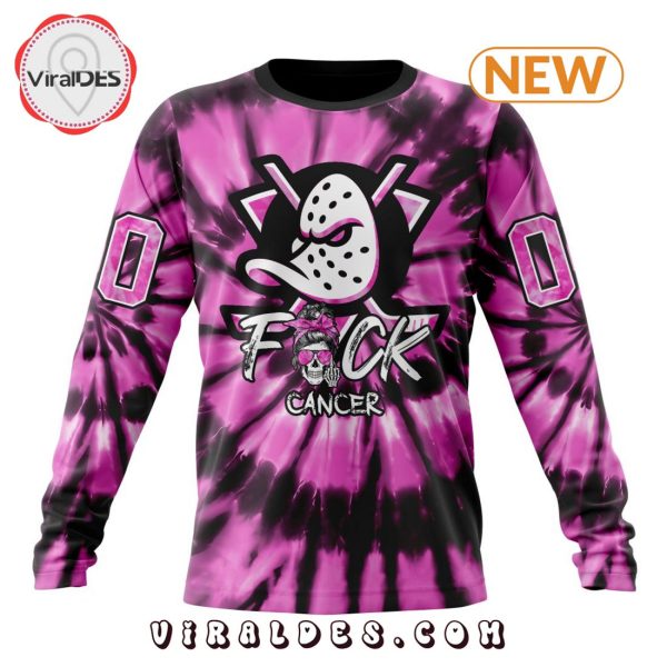 NHL Anaheim Ducks Special Pink F!ck Cancer Design Hoodie