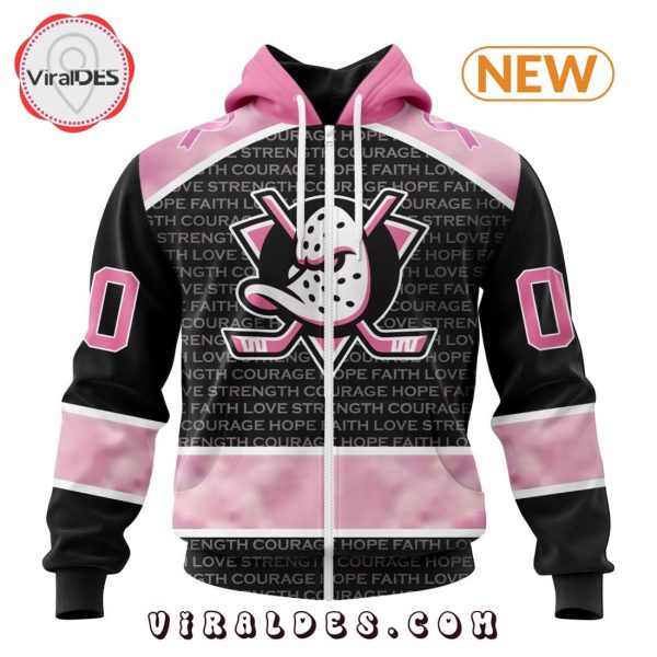 NHL Anaheim Ducks Special Pink Fight Breast Cancer Design Hoodie