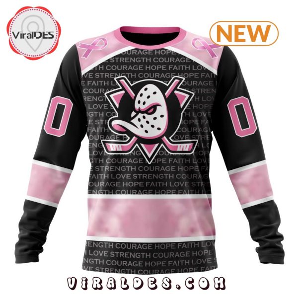 NHL Anaheim Ducks Special Pink Fight Breast Cancer Design Hoodie