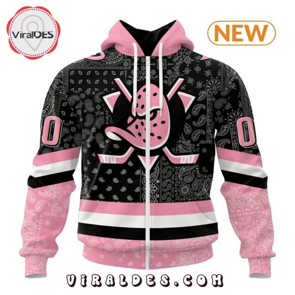 NHL Anaheim Ducks Special Pink Paisley Design Hoodie