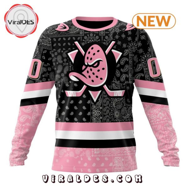 NHL Anaheim Ducks Special Pink Paisley Design Hoodie