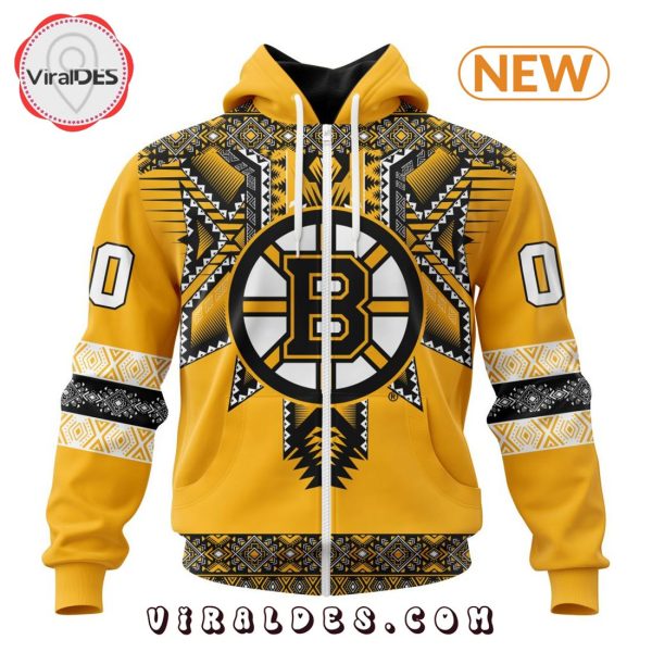 NHL Boston Bruins Special Native Heritage Design Hoodie