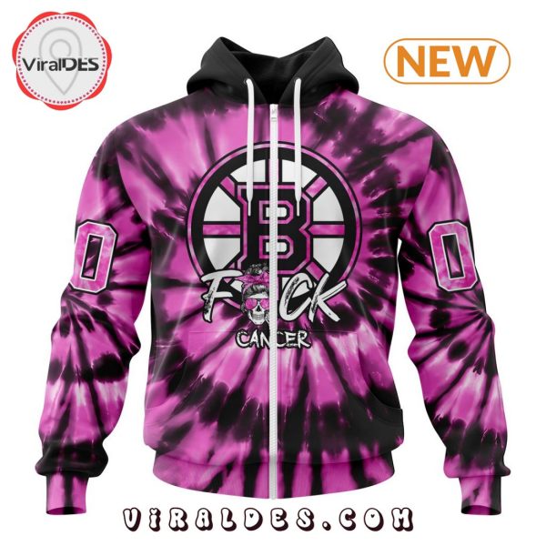 NHL Boston Bruins Special Pink F!ck Cancer Design Hoodie