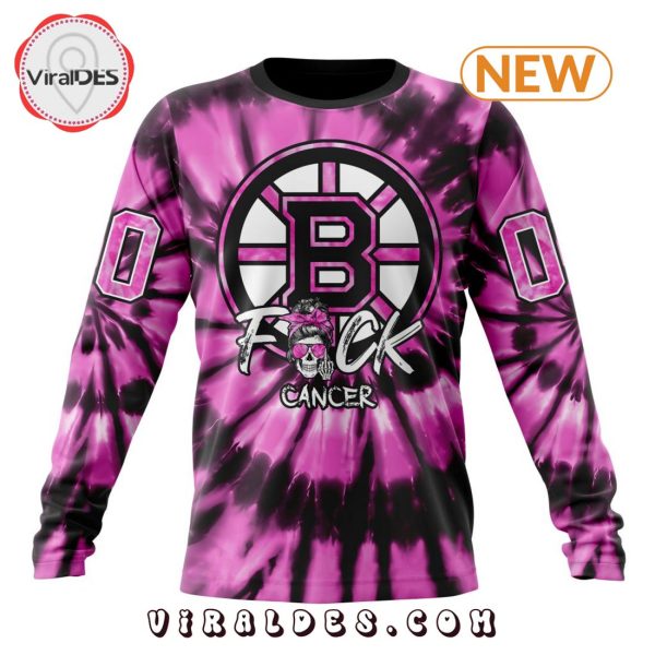 NHL Boston Bruins Special Pink F!ck Cancer Design Hoodie