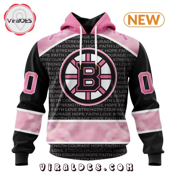 NHL Boston Bruins Special Pink Fight Breast Cancer Design Hoodie