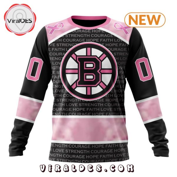 NHL Boston Bruins Special Pink Fight Breast Cancer Design Hoodie