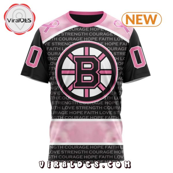 NHL Boston Bruins Special Pink Fight Breast Cancer Design Hoodie