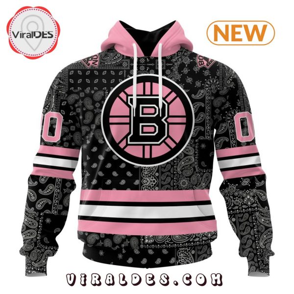 NHL Boston Bruins Special Pink Paisley Design Hoodie