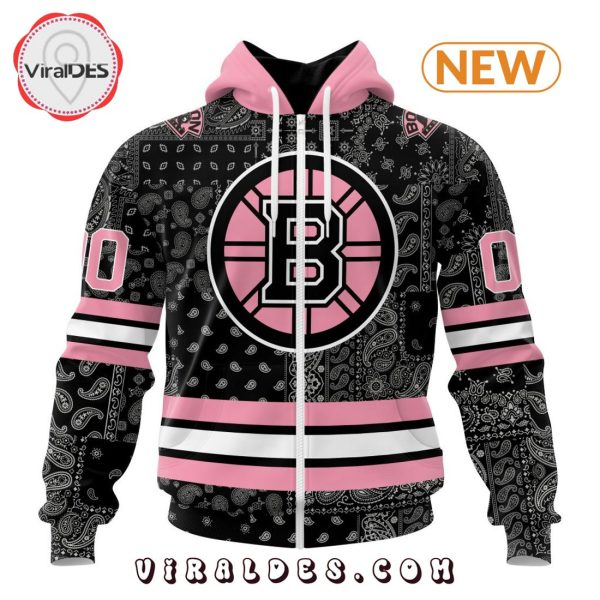 NHL Boston Bruins Special Pink Paisley Design Hoodie