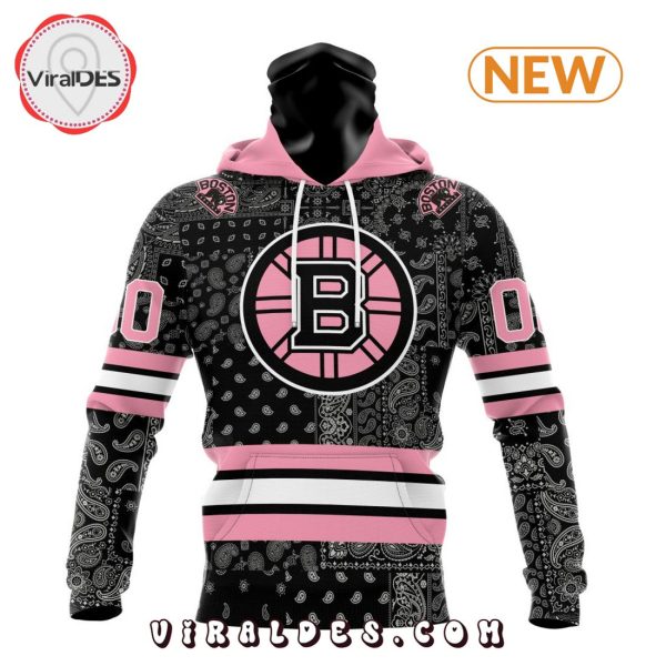 NHL Boston Bruins Special Pink Paisley Design Hoodie