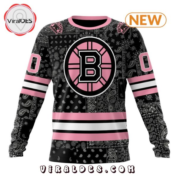 NHL Boston Bruins Special Pink Paisley Design Hoodie