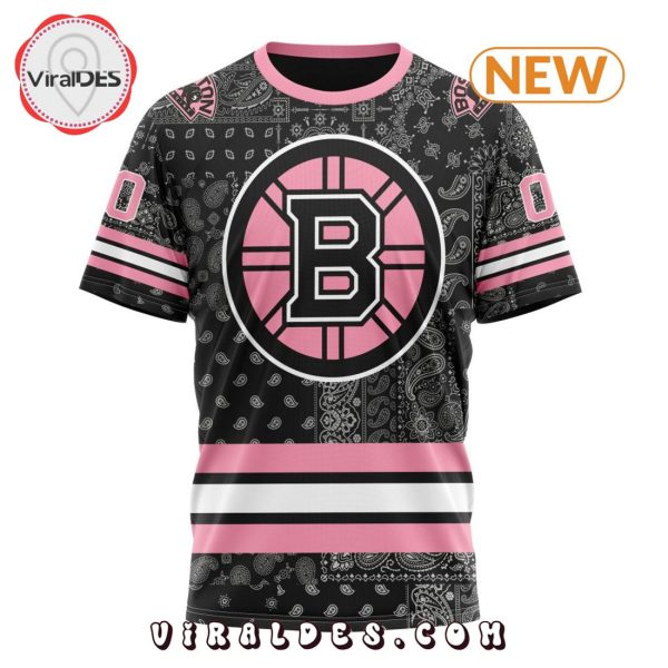 NHL Boston Bruins Special Pink Paisley Design Hoodie