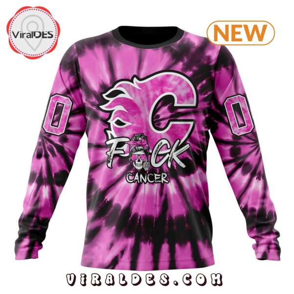 NHL Calgary Flames Special Pink F!ck Cancer Design Hoodie