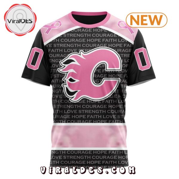 NHL Calgary Flames Special Pink Fight Breast Cancer Design Hoodie