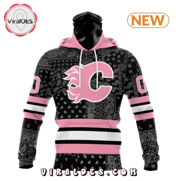 NHL Calgary Flames Special Pink Paisley Design Hoodie