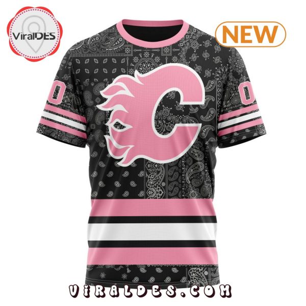 NHL Calgary Flames Special Pink Paisley Design Hoodie