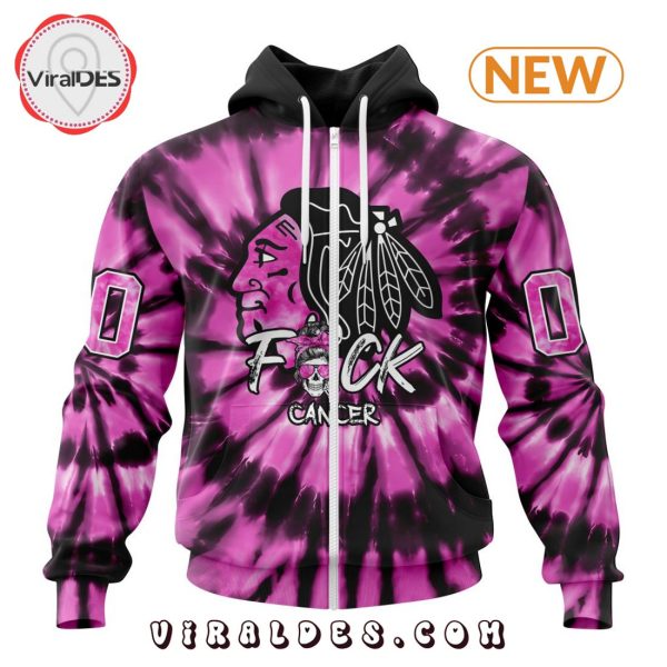 NHL Chicago Blackhawks Special Pink F!ck Cancer Design Hoodie