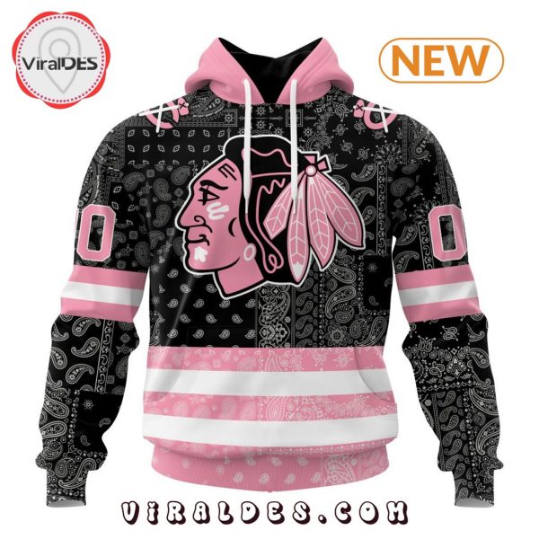 NHL Chicago Blackhawks Special Pink Paisley Design Hoodie