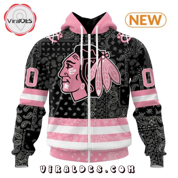 NHL Chicago Blackhawks Special Pink Paisley Design Hoodie