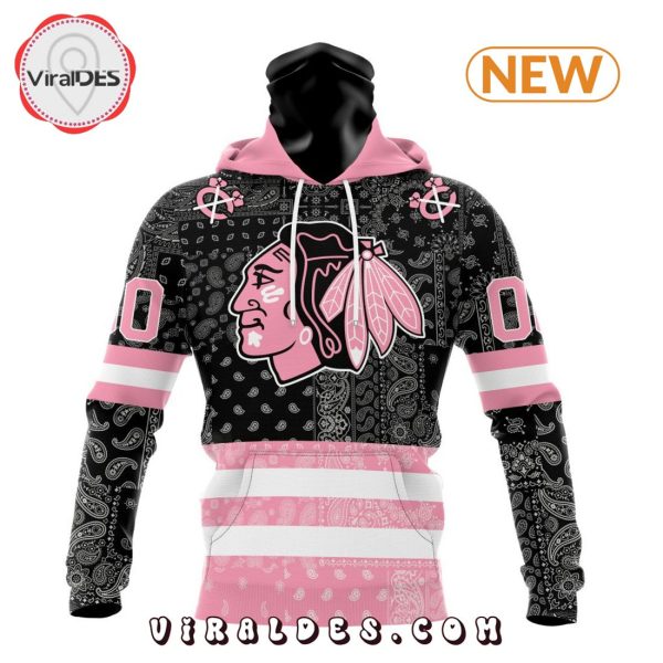 NHL Chicago Blackhawks Special Pink Paisley Design Hoodie