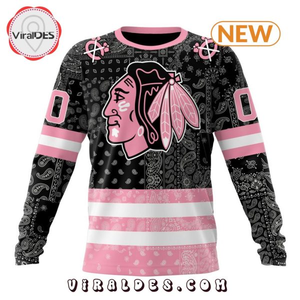 NHL Chicago Blackhawks Special Pink Paisley Design Hoodie